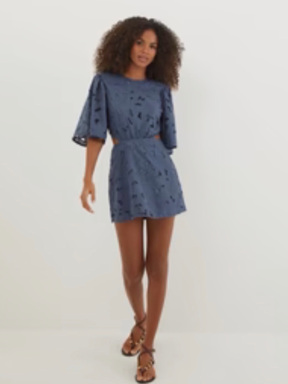 Vix Eyelet Cutout Mini Dress
